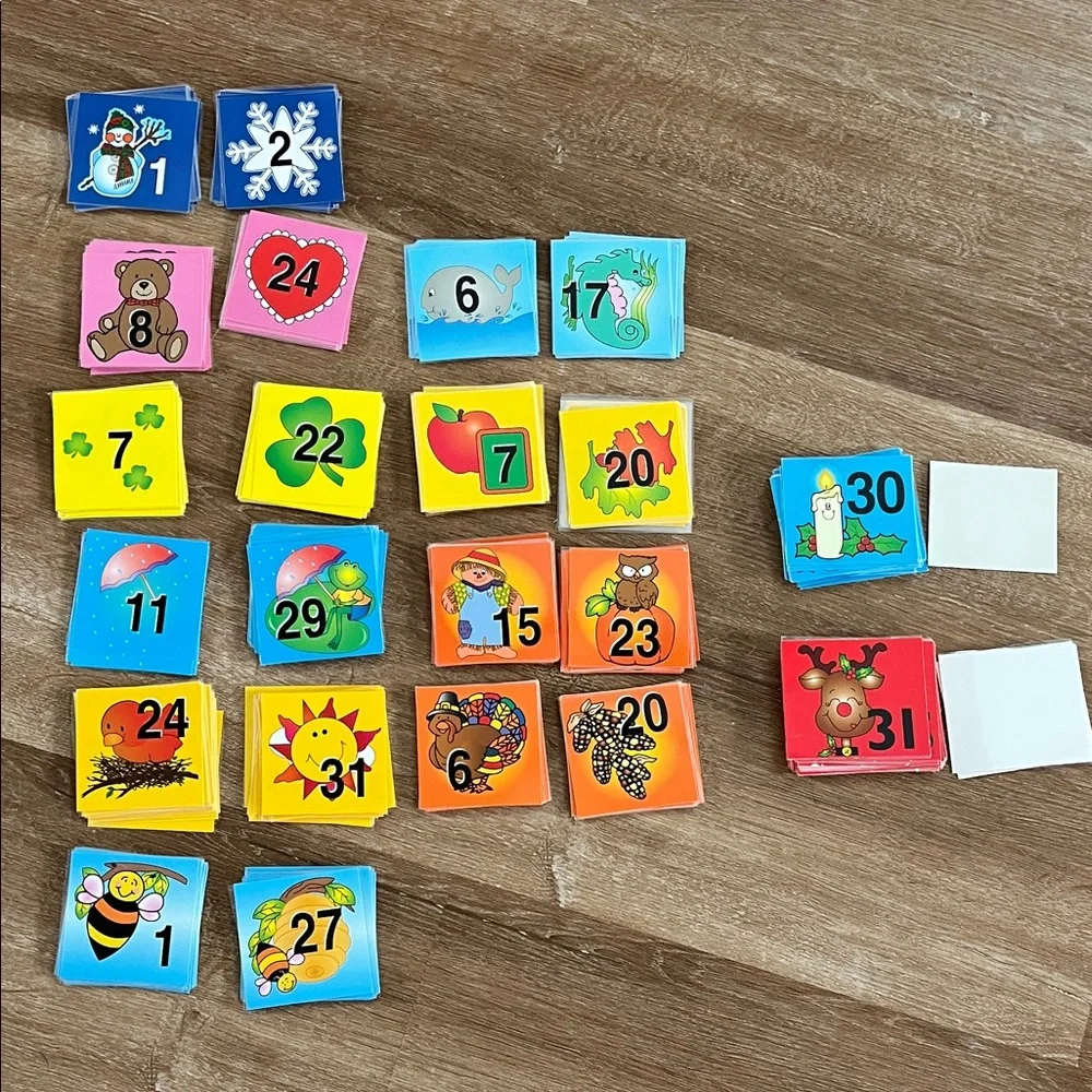 Monthly Numbers for Classroom Calendars Pocket Chart